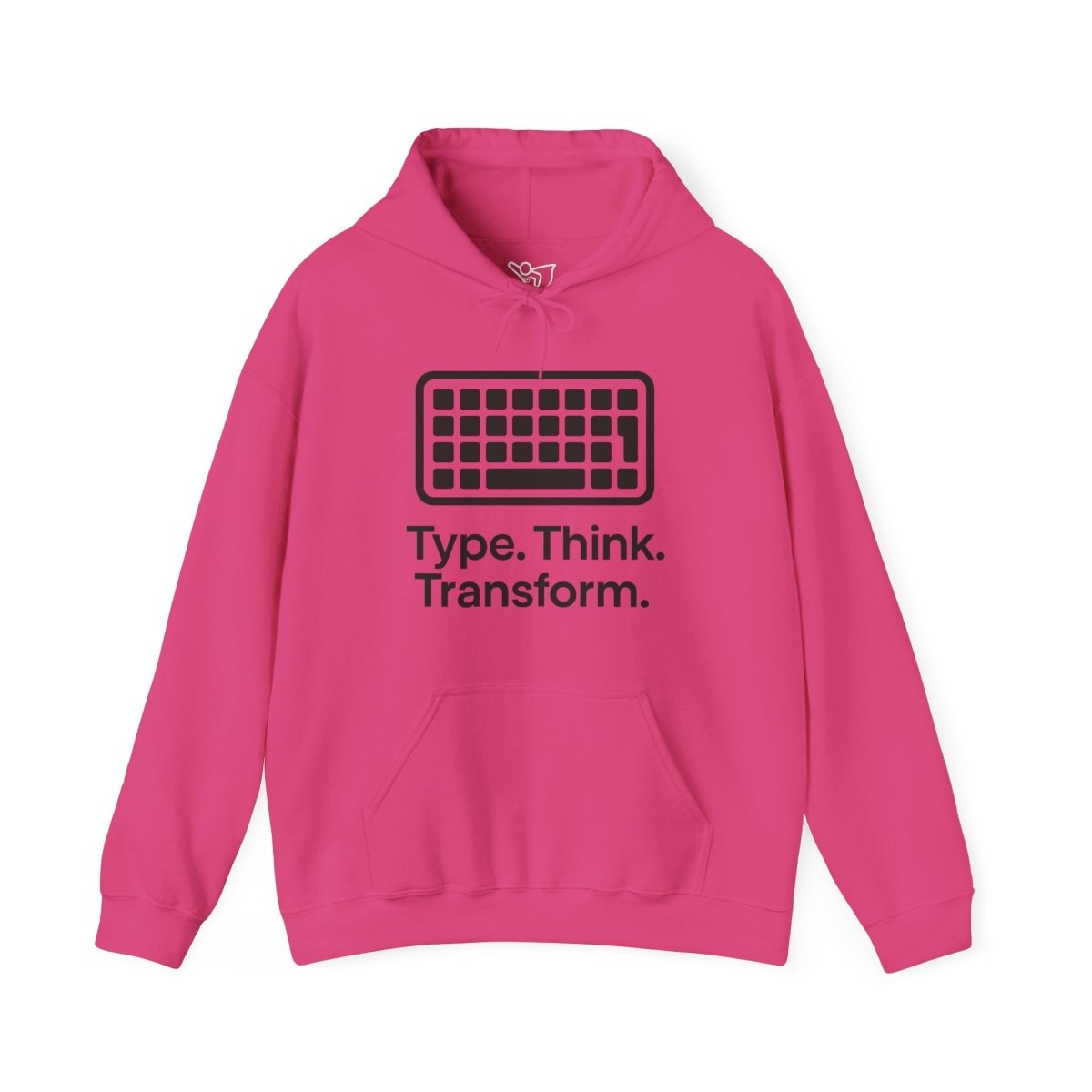 "Type. Think. Transform." Hoodie, Cozy Unisex Sweatshirt, Inspirational Hoodie Gift, Perfect for Writers and Students, Everyday Wear - AI Tee Hero