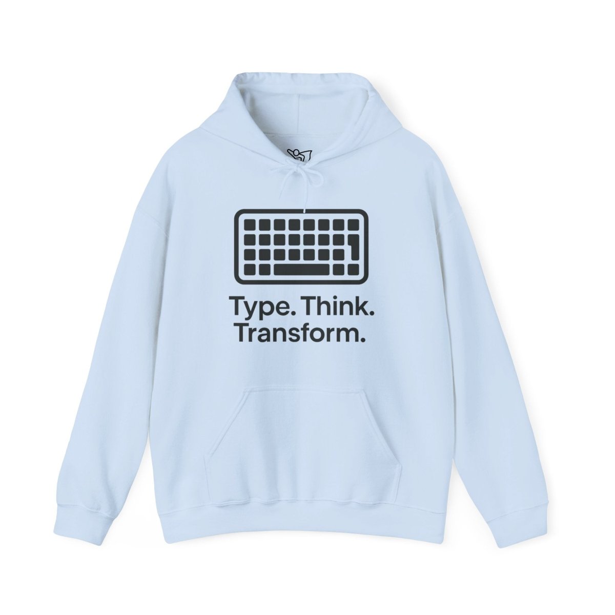 "Type. Think. Transform." Hoodie, Cozy Unisex Sweatshirt, Inspirational Hoodie Gift, Perfect for Writers and Students, Everyday Wear - AI Tee Hero