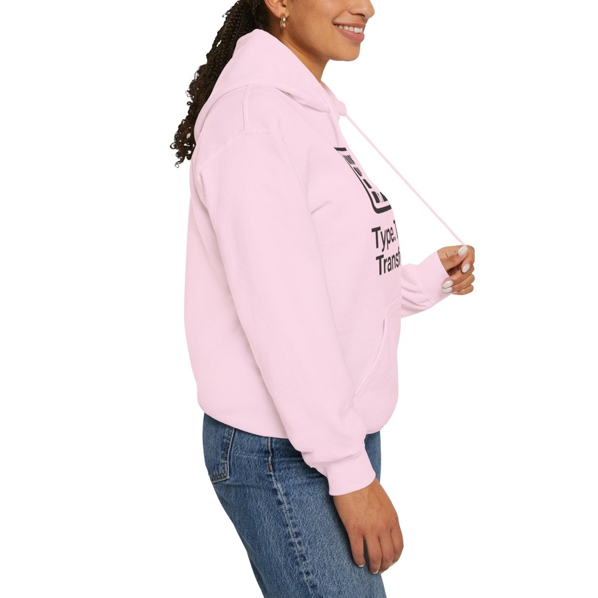 "Type. Think. Transform." Hoodie, Cozy Unisex Sweatshirt, Inspirational Hoodie Gift, Perfect for Writers and Students, Everyday Wear - AI Tee Hero