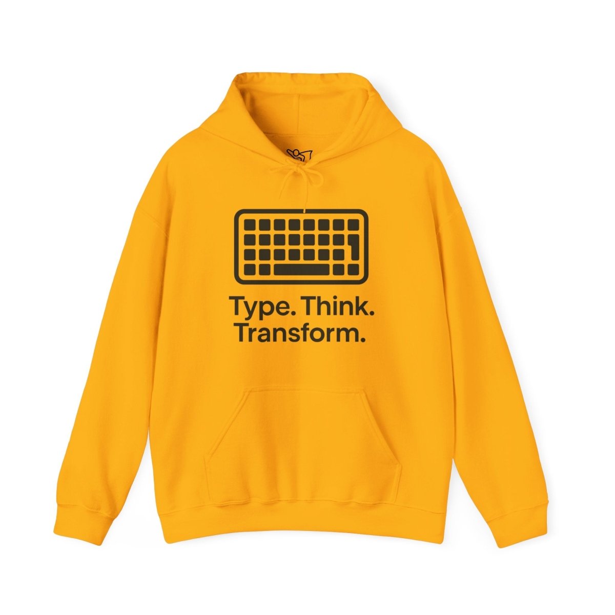 "Type. Think. Transform." Hoodie, Cozy Unisex Sweatshirt, Inspirational Hoodie Gift, Perfect for Writers and Students, Everyday Wear - AI Tee Hero