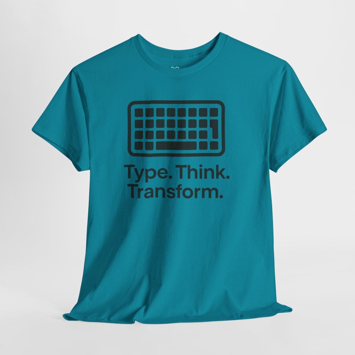 "Type. Think Transform." Inspirational Cotton Tee, Gift for Writers, Creative Minds, Motivational Apparel - AI Tee Hero