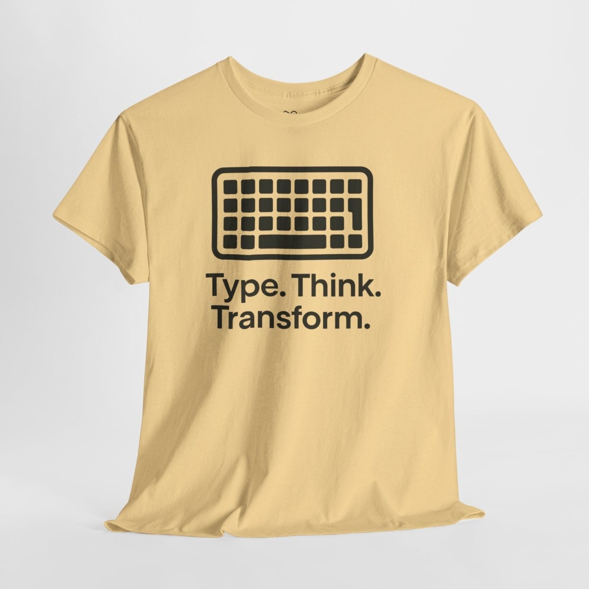 "Type. Think Transform." Inspirational Cotton Tee, Gift for Writers, Creative Minds, Motivational Apparel - AI Tee Hero
