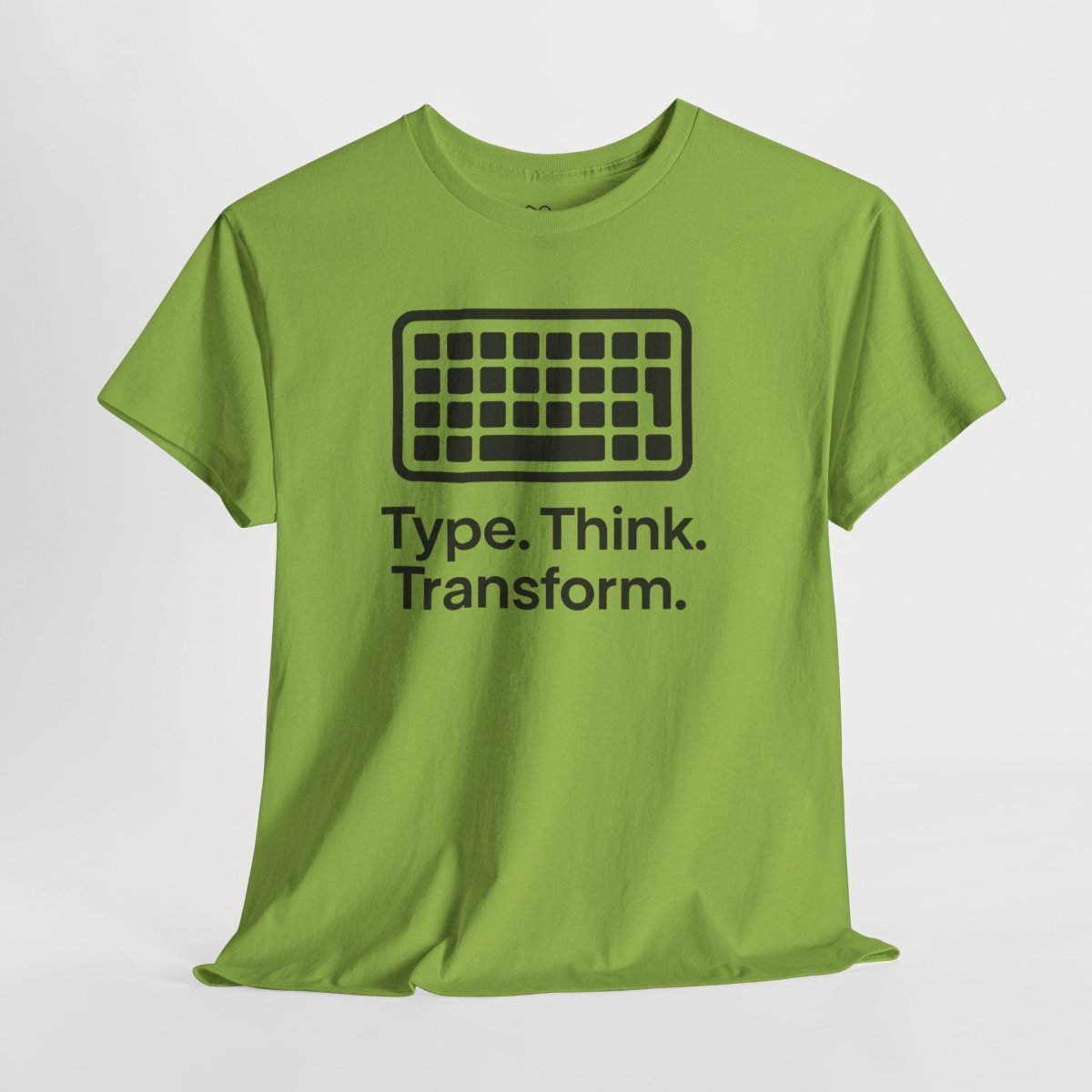 "Type. Think Transform." Inspirational Cotton Tee, Gift for Writers, Creative Minds, Motivational Apparel - AI Tee Hero