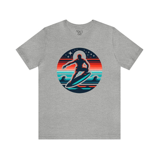 Cosmic Surfer's Escape - Short Sleeve Tee - AI Tee Hero